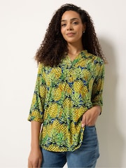 M&Co Yellow Half Placket Shirt - Image 1 of 5