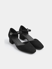 שחור - Yours Curve Square Toe Block Heels - תמונה 2 מתוך 4