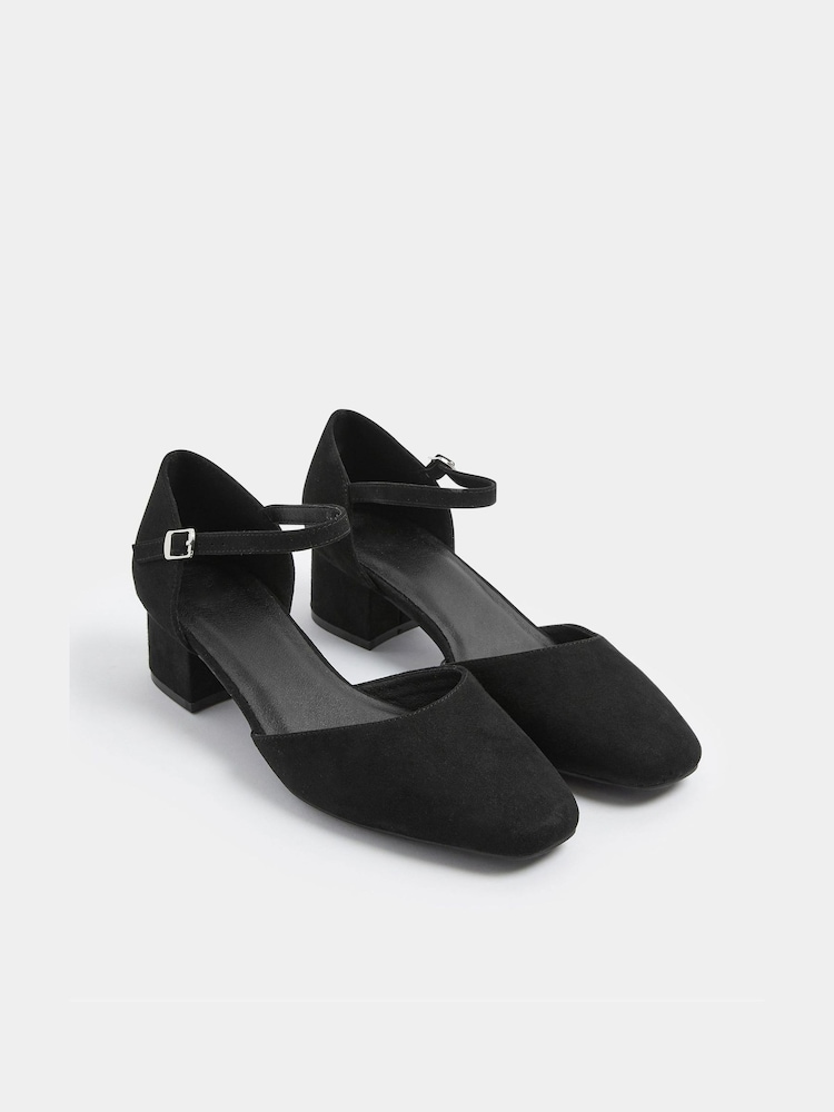 שחור - Yours Curve Square Toe Block Heels - תמונה 2 מתוך 4