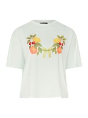 Yours Curve Green Limited Gingham Fruit T-Shirt - Image 5 of 5