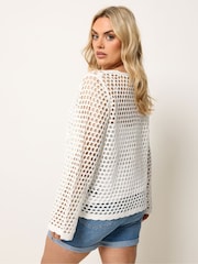 Yours Curve Cream Flower Appliqué Shrug - Image 3 of 5