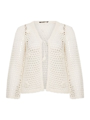 Yours Curve Cream Flower Appliqué Shrug - Image 5 of 5