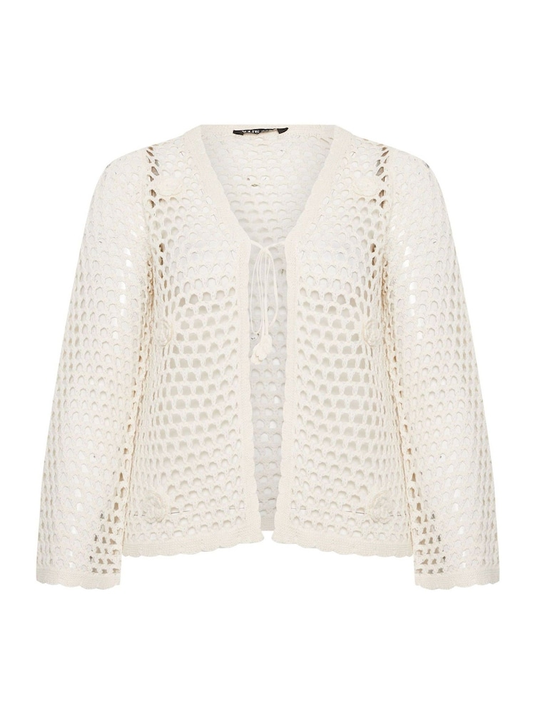 Yours Curve Cream Flower Appliqué Shrug - Image 5 of 5