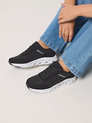 Yours Curve Black/White Extra Wide Fit Contrast Chunky Runner Trainers - Image 1 of 5