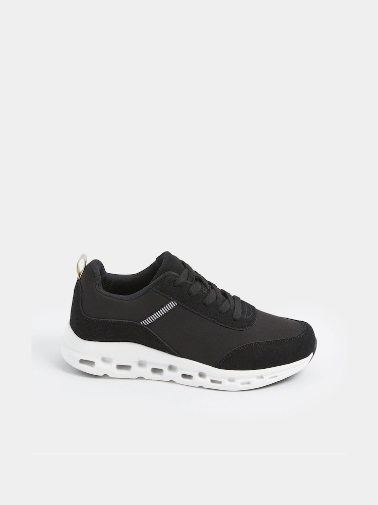 Yours Curve Black/White Extra Wide Fit Contrast Chunky Runner Trainers - Image 2 of 5