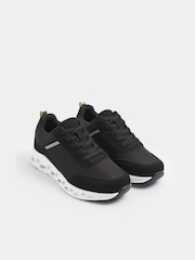 Yours Curve Black/White Extra Wide Fit Contrast Chunky Runner Trainers - Image 3 of 5