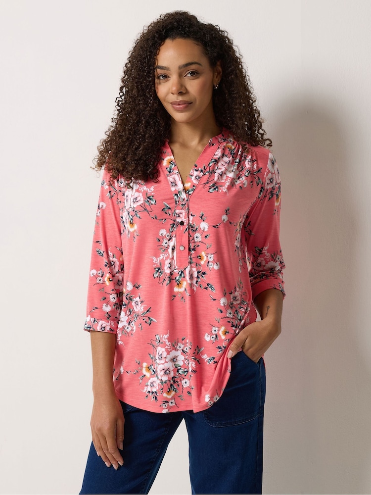 M&Co Orange Half Placket Shirt - Image 1 of 5