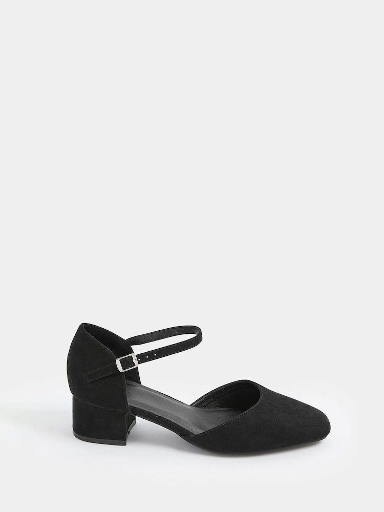 Yours Curve Black Extra Wide Fit Square Toe Block Heels - Image 2 of 4 Yours Curve Black Extra Wide Fit Square Toe Block Heels - Image 2 of 4