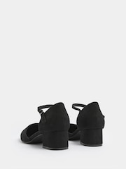 Yours Curve Black Extra Wide Fit Square Toe Block Heels - Image 3 of 4