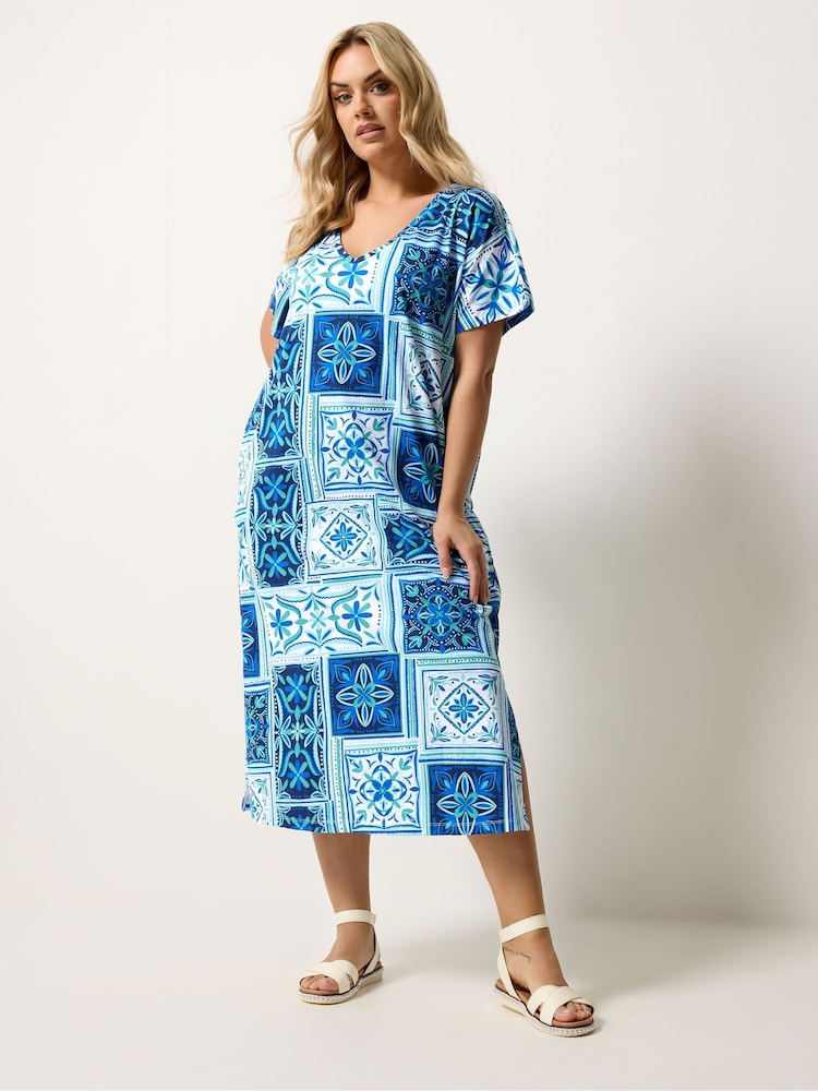 Μπλε - Yours Curve Grown On Dress - Εικόνα 2 από 5