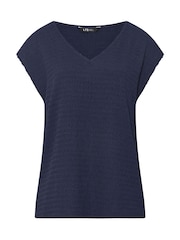 כחול  - Long Tall Sally חולצת טי עם מרקם בועות בשרוולים - תמונה 5 מתוך 5