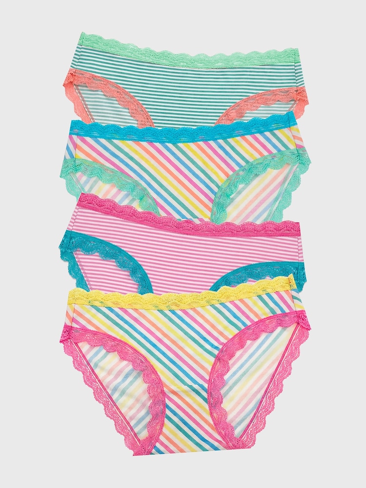 Stripe & Stare Blue The Original Knickers 4 Pack - Image 1 of 7