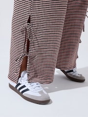Yours Curve Brown Limited Gingham Tie Hem Trousers - Image 4 of 5