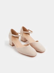 Yours Curve Natural E Wide Fit Square Toe Block Heels - Image 1 of 4