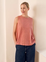 Celtic & Co. Red Slub Jersey Pleat Back Tank - Image 1 of 7