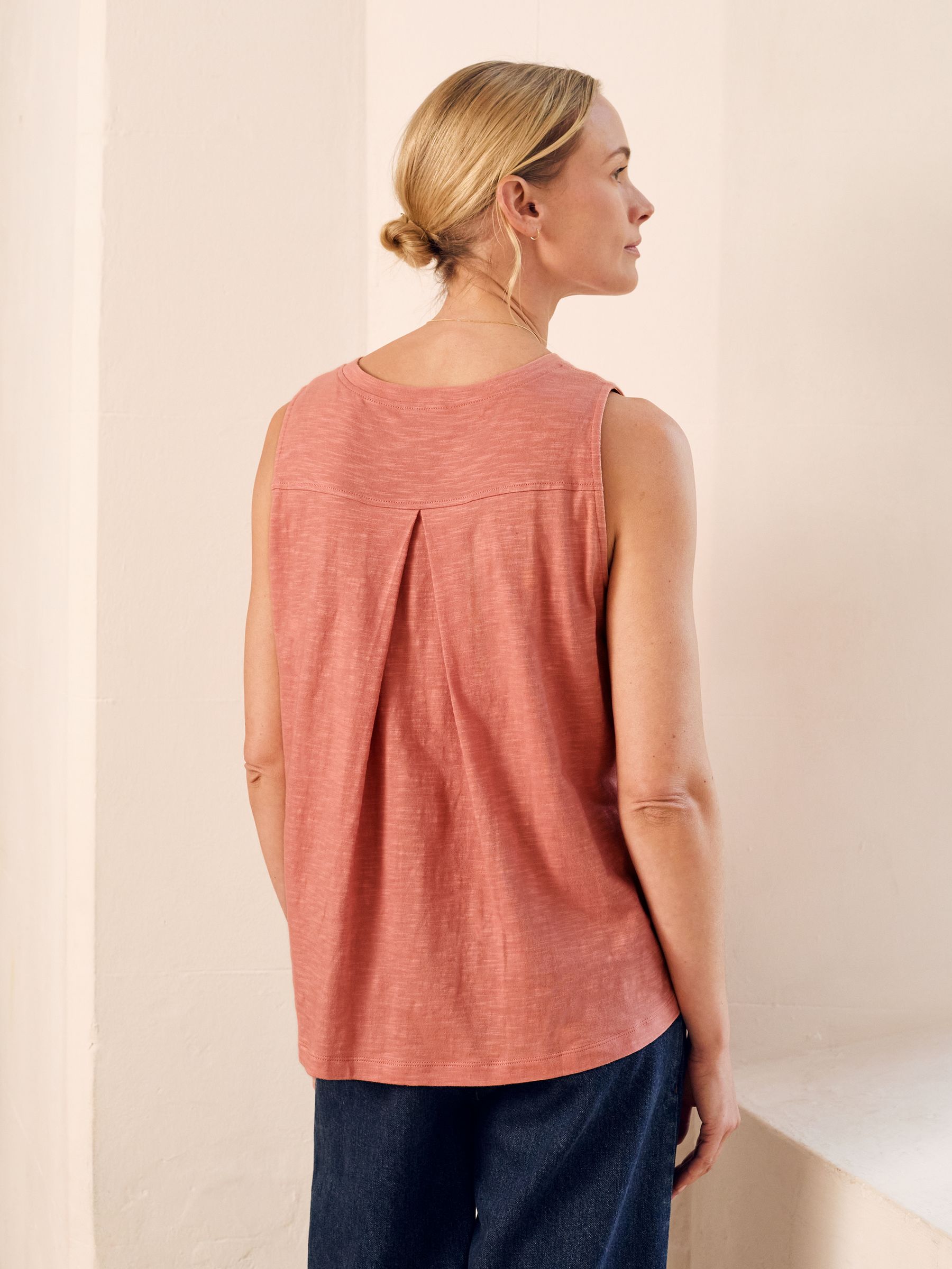 Buy Celtic & Co. Red Slub Jersey Pleat Back Tank from Next USA