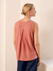 Celtic & Co. Red Slub Jersey Pleat Back Tank - Image 3 of 7