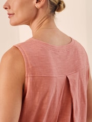Celtic & Co. Red Slub Jersey Pleat Back Tank - Image 4 of 7