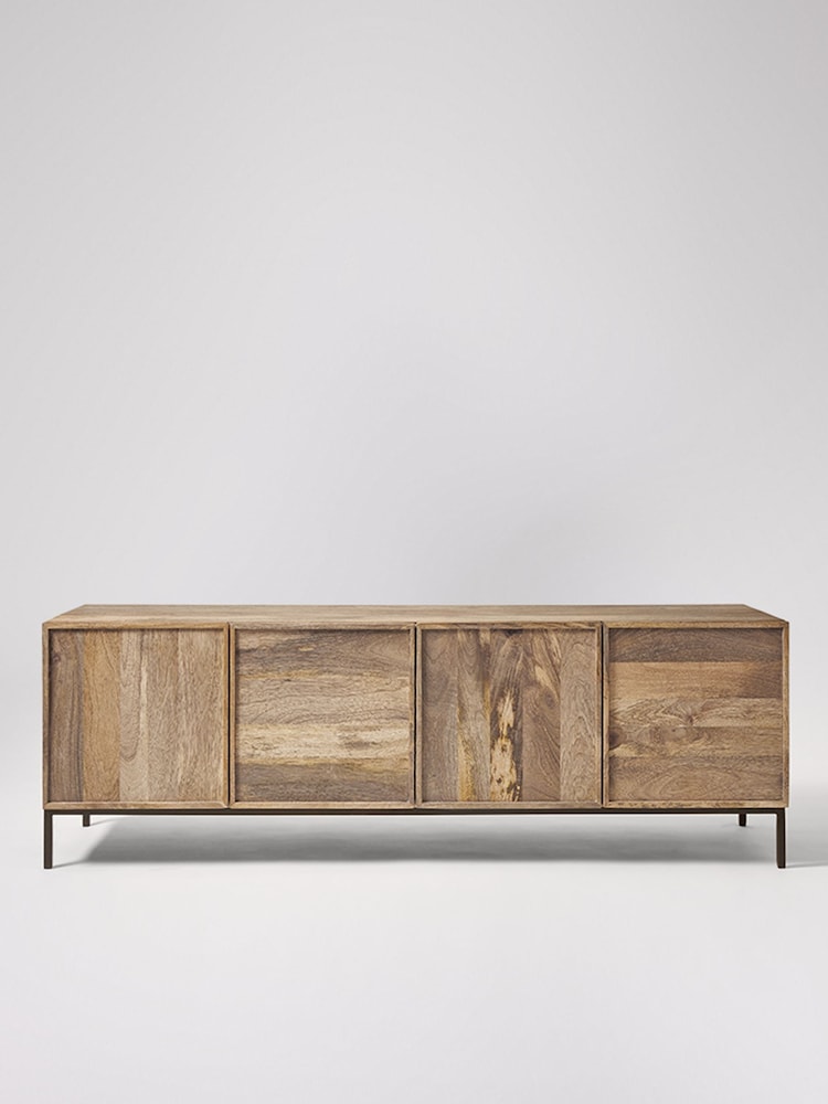 Swoon Light Brown Melvyn Mango Wood Media Unit - Image 1 of 6