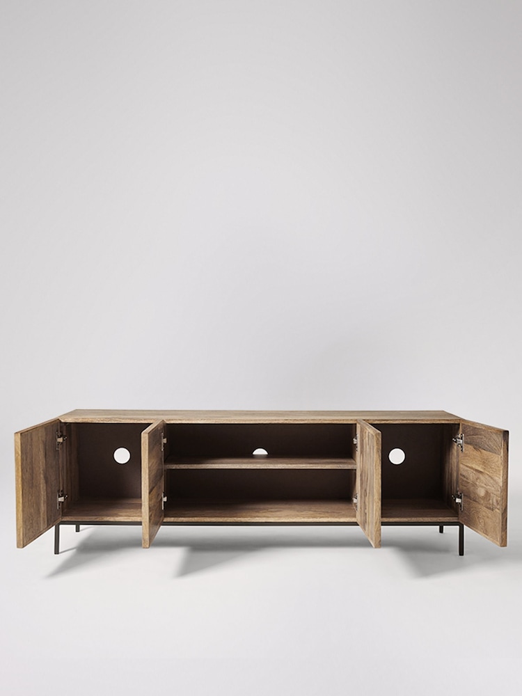 Swoon Light Brown Melvyn Mango Wood Media Unit - Image 2 of 6