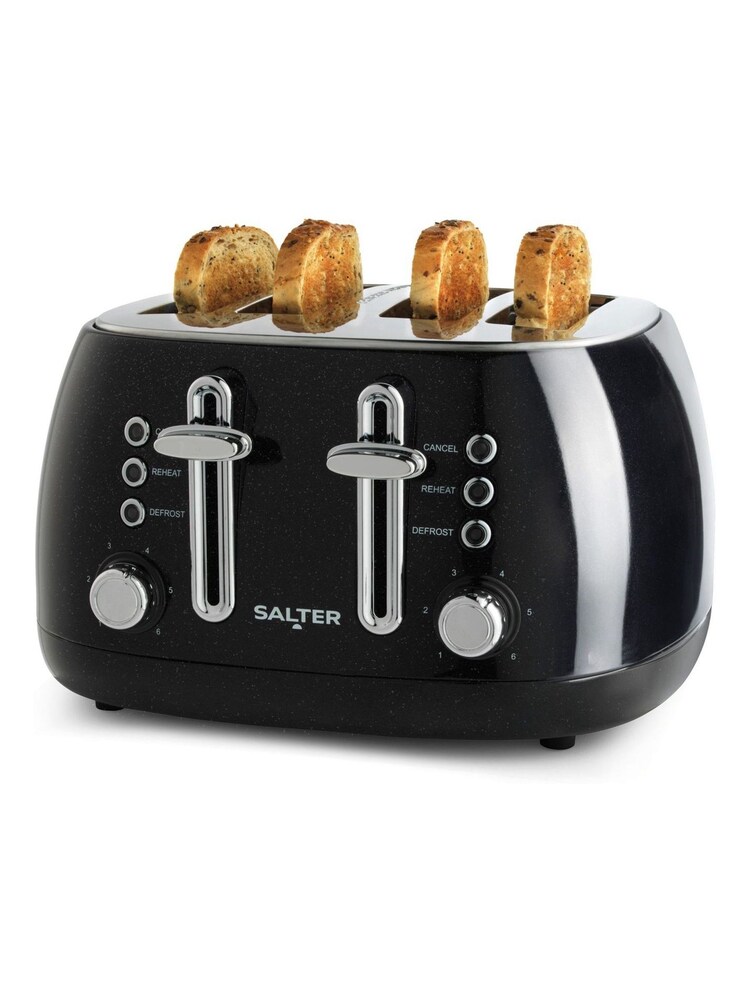 Salter Black Boston 4-Slice Toaster - Image 1 of 5 Salter Black Boston 4-Slice Toaster - Image 1 of 5