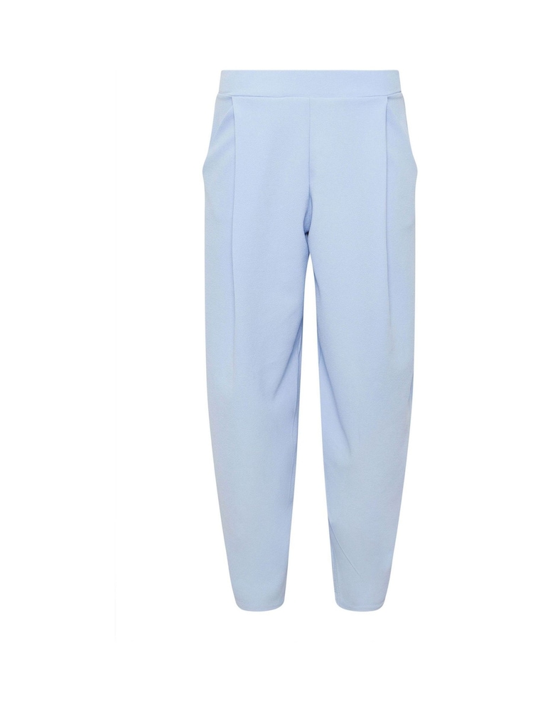 PixieGirl Petite Blue Crinkle Barrel Leg Trousers - Image 5 of 5