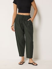 PixieGirl Petite Green Barrel Leg Trousers - Image 2 of 5