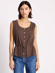 Albaray Top mit Kordelzug in der Taille und Knopfleiste - Bild 1 von 4
