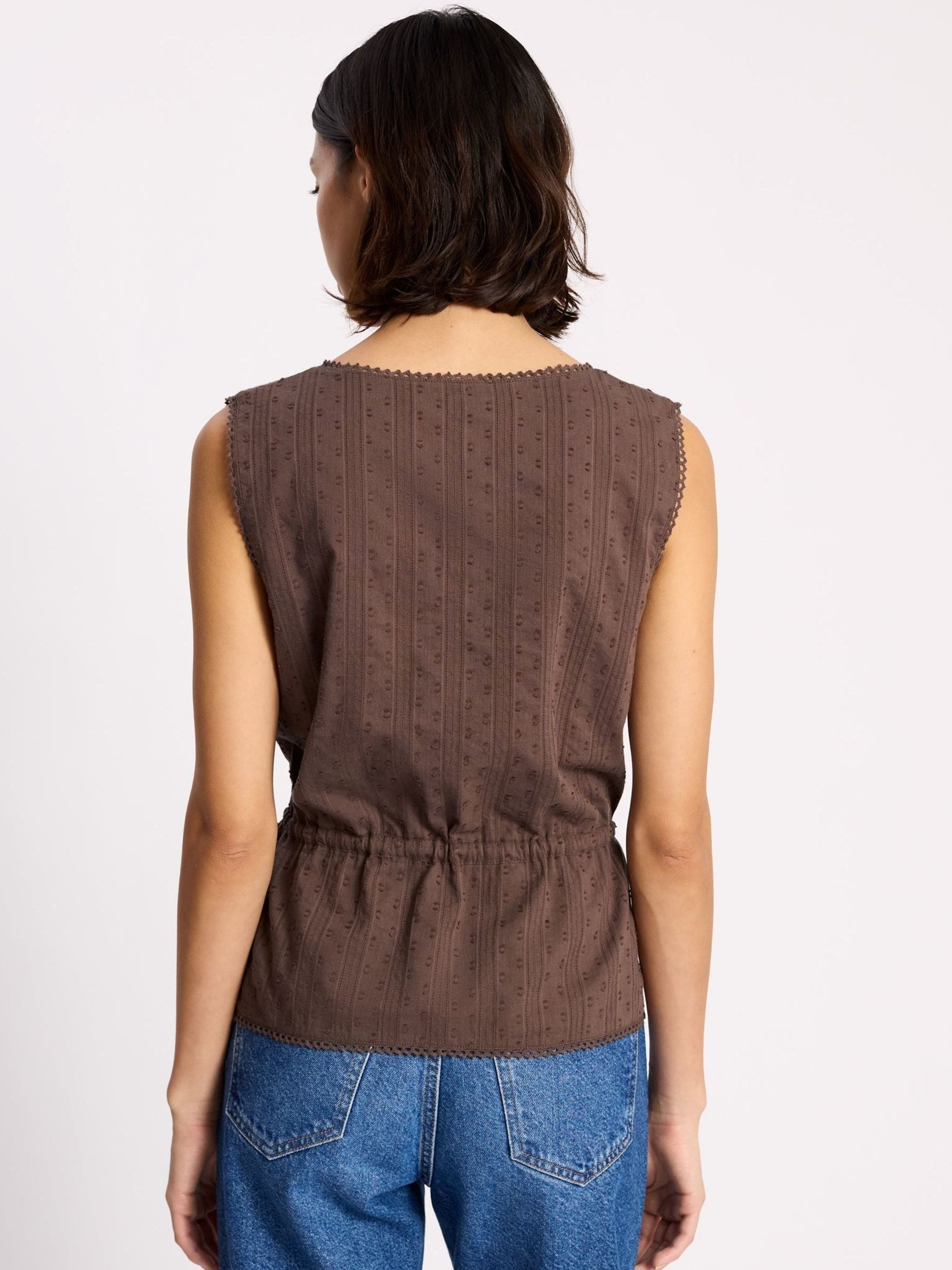 Buy Albaray Brown Drawstring Waist Button Through Top from Next USA