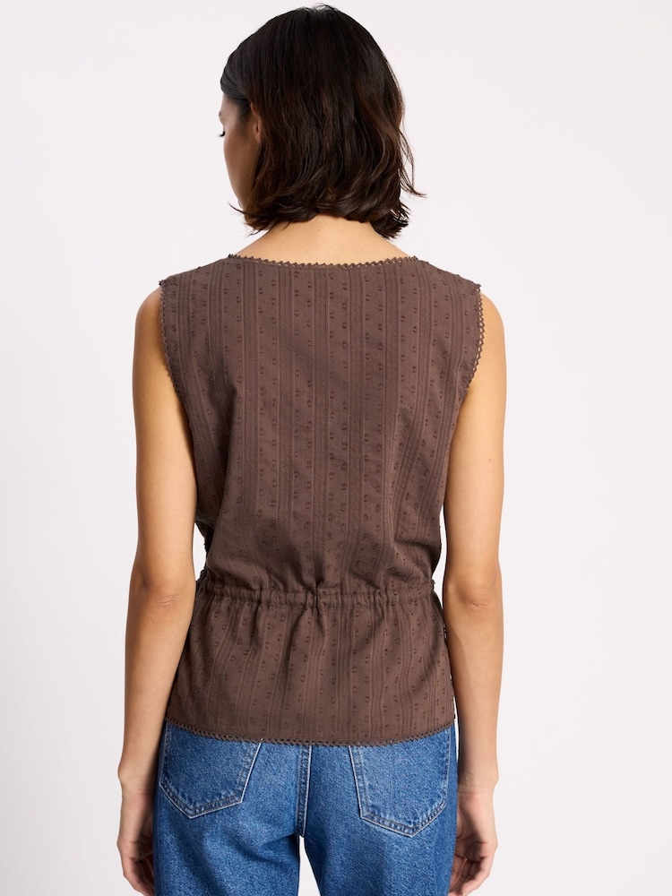 Albaray Top mit Kordelzug in der Taille und Knopfleiste - Bild 2 von 4