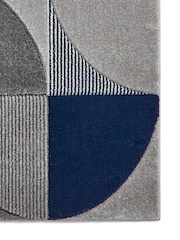 Think Rugs Navy Matrix MT63 Modern Geometric Rug - Image 3 of 6