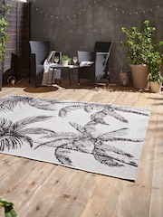 Think Rugs Beige Miami A444 Botanical Outdoor Rug - Image 2 of 6