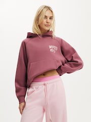 Cotton On Pink Plush Premium Graphic Raglan Hoodie - Image 1 of 5
