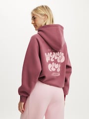Cotton On Pink Plush Premium Graphic Raglan Hoodie - Image 2 of 5