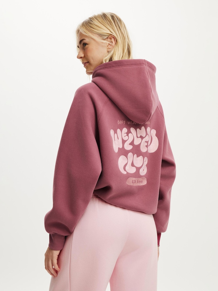 Cotton On Pink Plush Premium Graphic Raglan Hoodie - Image 2 of 5