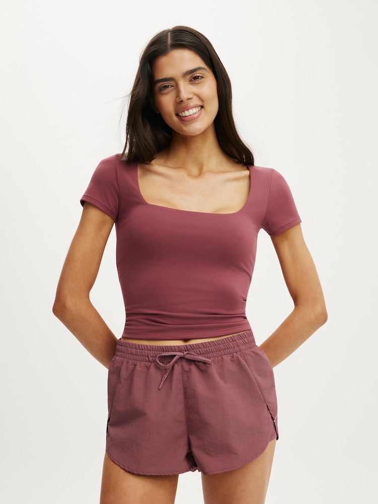 Cotton On Cherry Ultra Soft Square Neck Fitted T-Shirt - Image 1 of 4