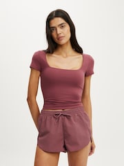 Cotton On Cherry Woven Dolphin Hem Micro Shorts - Image 1 of 6