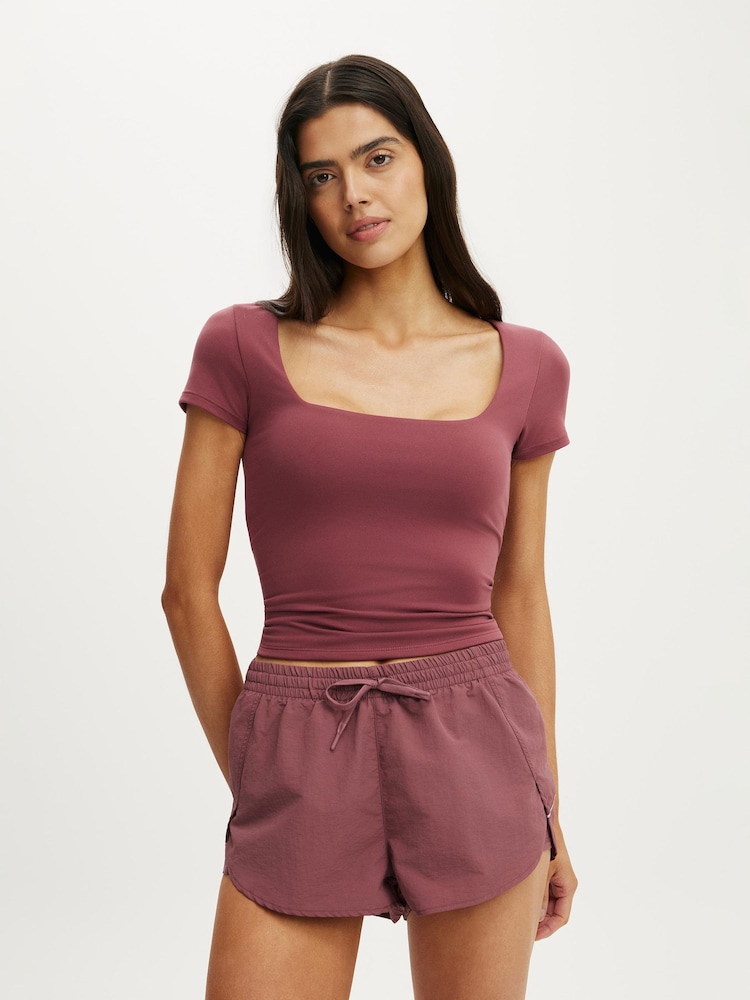 Cotton On Cherry Woven Dolphin Hem Micro Shorts - Image 1 of 6