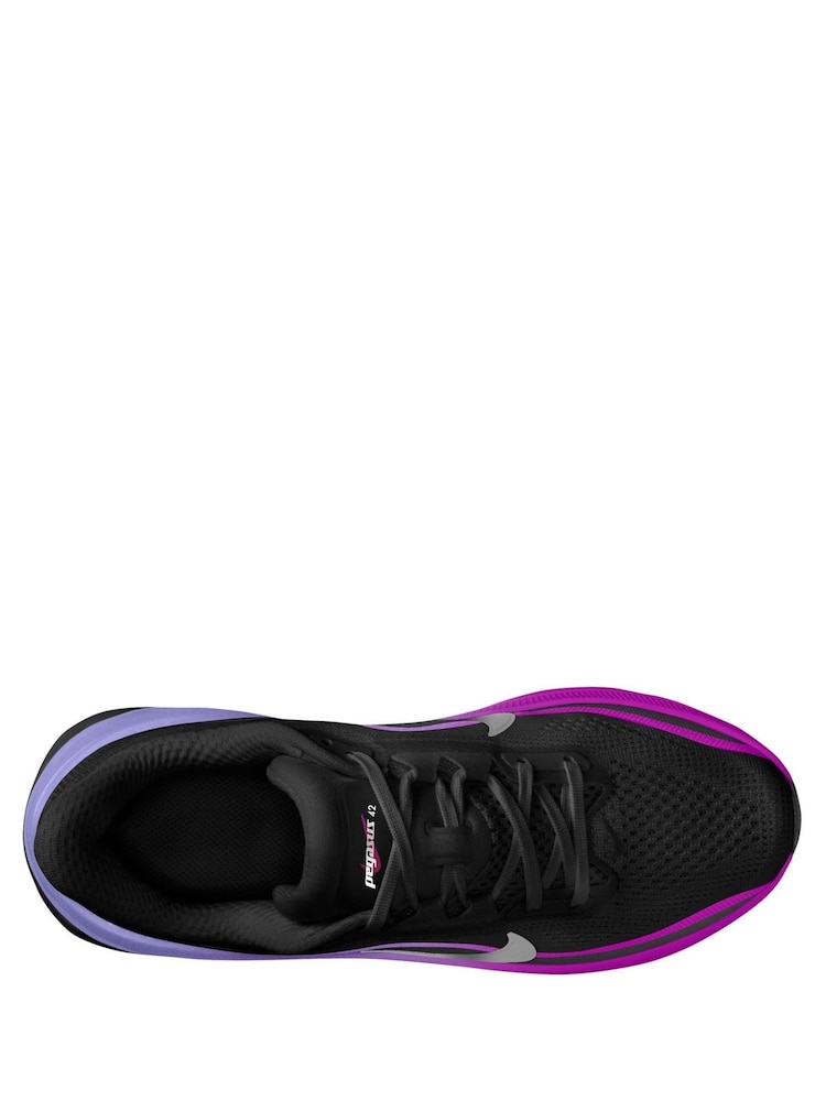 Nike Black/Purple Pegasus 42 Road Running Trainers - Image 2 of 3 Nike Black/Purple Pegasus 42 Road Running Trainers - Image 2 of 3