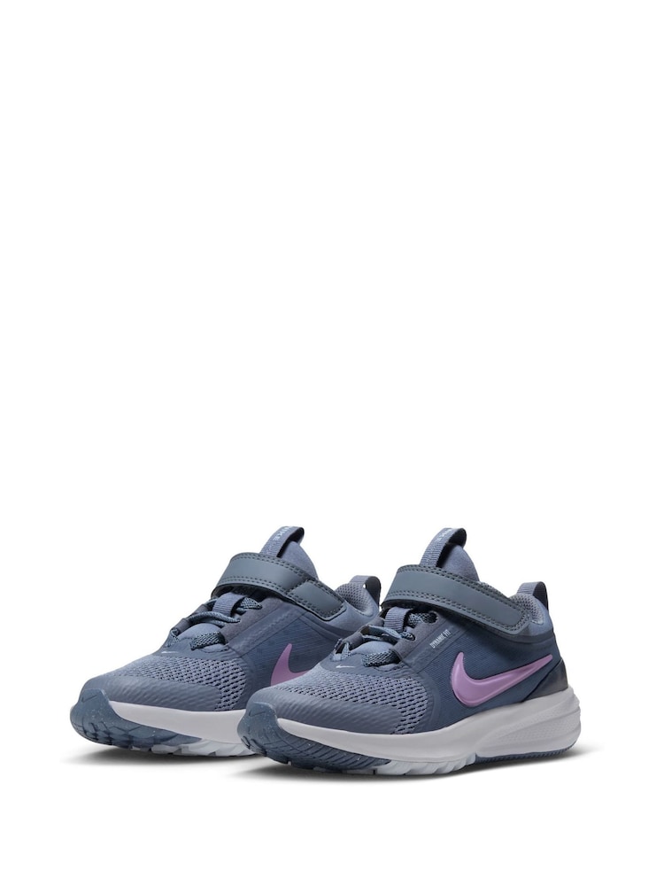 Nike Grey Pink Junior Star Runner 5 Trainers - Image 2 of 8