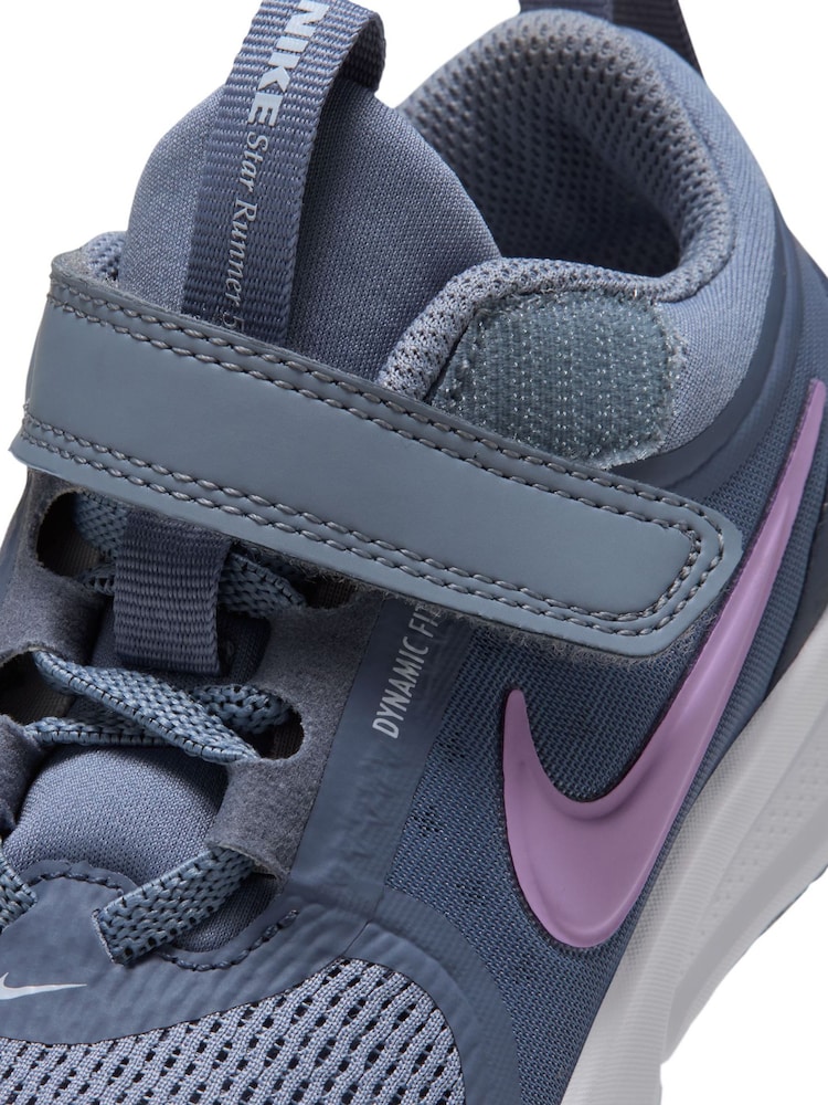 Nike Grey Pink Junior Star Runner 5 Trainers - Image 8 of 8