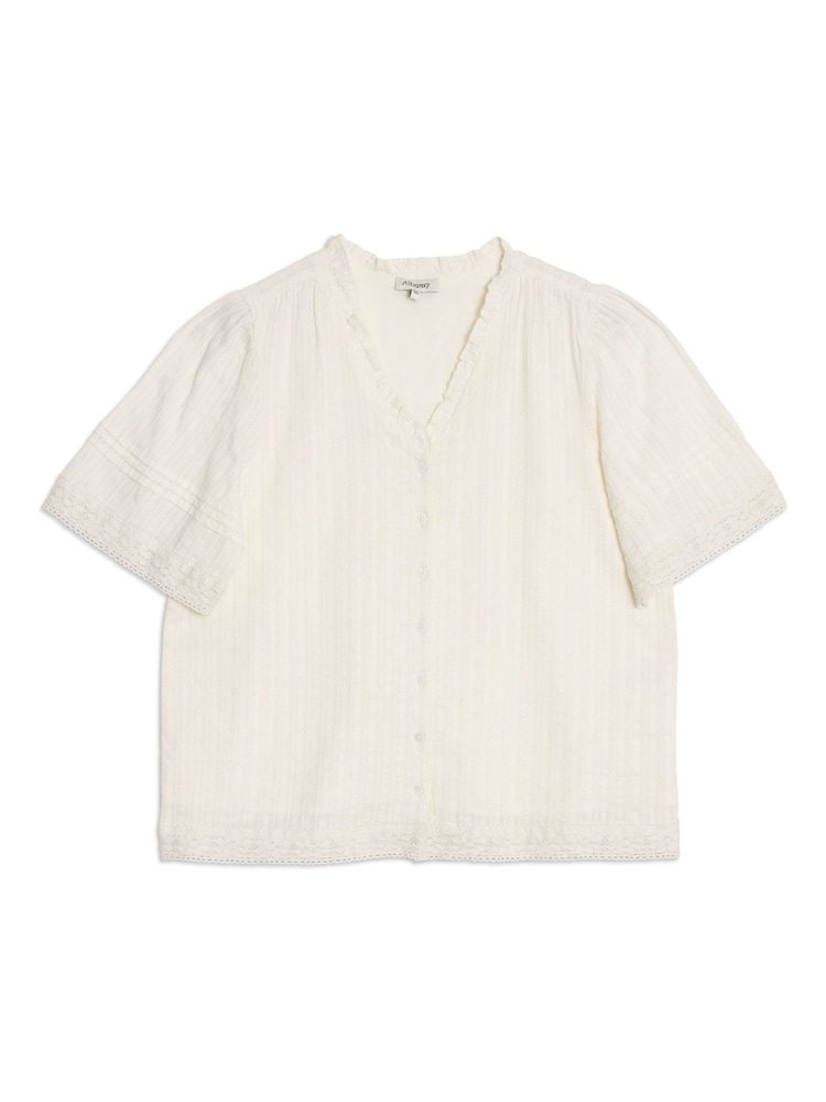 Albaray Top mit Biesenärmeln und Knopfleiste - Bild 3 von 3