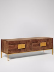 Swoon Mid Brown Banner Mango Wood Media Unit - Image 4 of 7