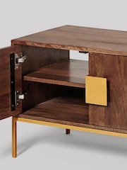 Swoon Mid Brown Banner Mango Wood Media Unit - Image 6 of 7