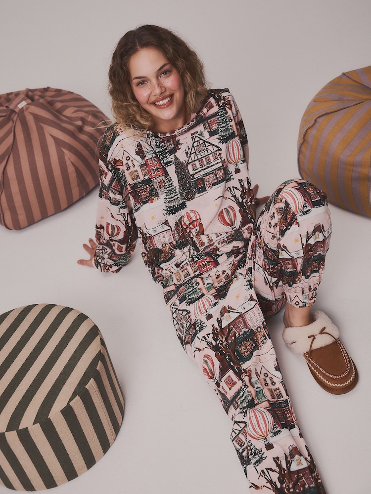 Pink Hot Air Balloon Long Sleeve Pyjamas - Image 1 of 6 Pink Hot Air Balloon Long Sleeve Pyjamas - Image 1 of 6