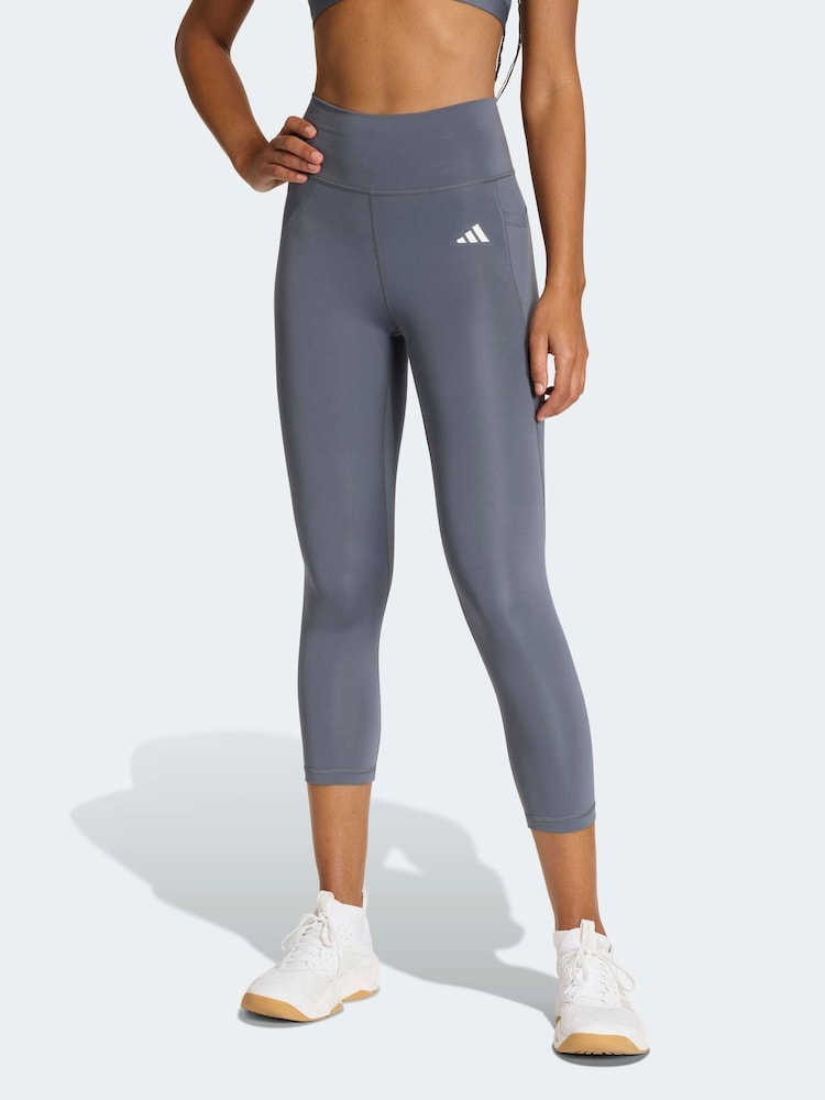 adidas Grey Optime Essentials Stash Capri Leggings - Image 1 of 6