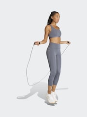 adidas Grey Optime Essentials Stash Capri Leggings - Image 3 of 6