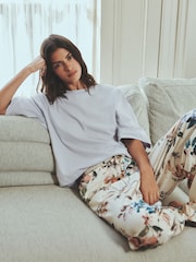 Blue Floral Short Sleeve Pyjamas - Image 1 of 6