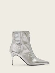 AllSaints Silver Natasha Metallic Boots - Image 1 of 5