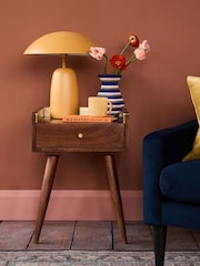 Swoon Mid Brown Fresco Mango Wood One-Drawer Side Table - Image 1 of 7